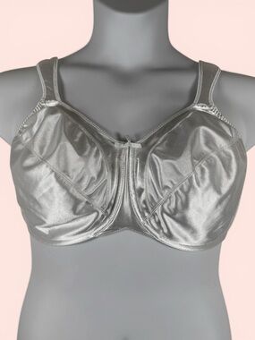 Bali Size 40DD/40E White Satin Tracings Underwire Minimizer Bra